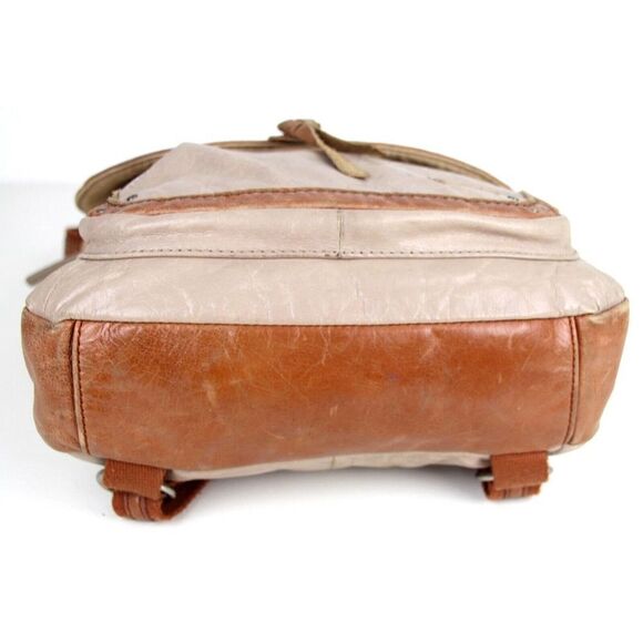 THE SAK BEIGE BROWN GENUINE LEATHER CONVERTIBLE BACKPACK SHOULDER BAG X-BODY main image 8